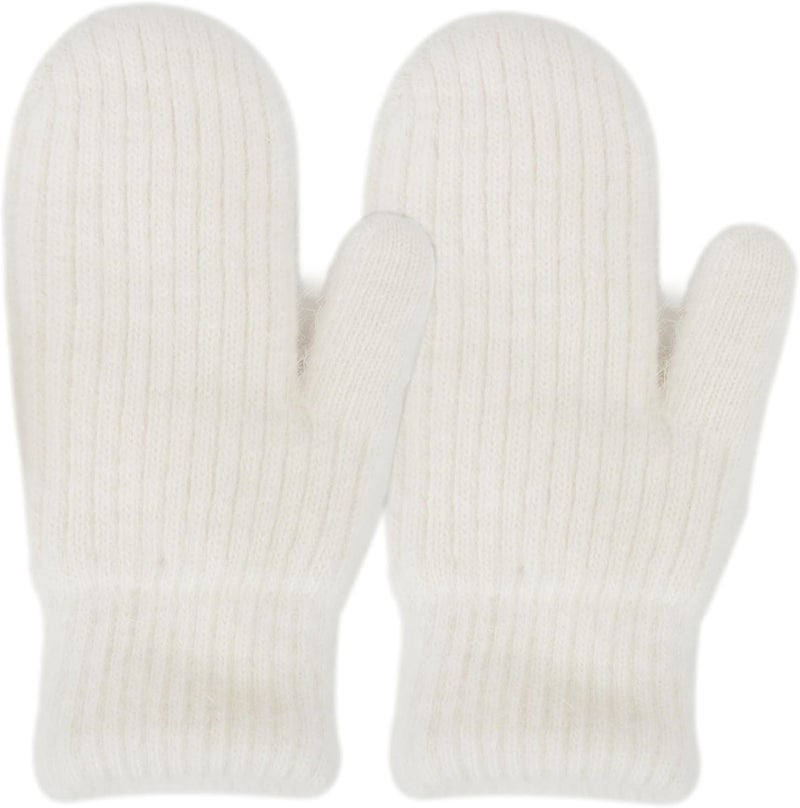 Eohak Winter Warm Mittens for Women - Knit Gloves Soft Wool Thick Fleece Lining Mittens - Image 5